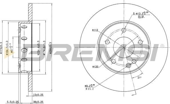 Bremsi CD6540S - Спирачен диск vvparts.bg