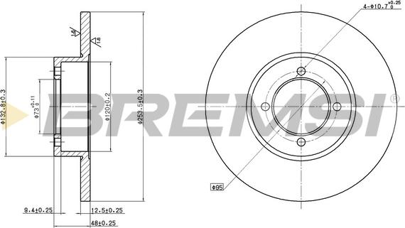 Bremsi CD6541S - Спирачен диск vvparts.bg