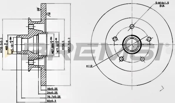 Bremsi CD6542S - Спирачен диск vvparts.bg