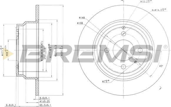 Bremsi CD6551S - Спирачен диск vvparts.bg