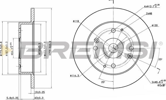 Bremsi CD6565S - Спирачен диск vvparts.bg