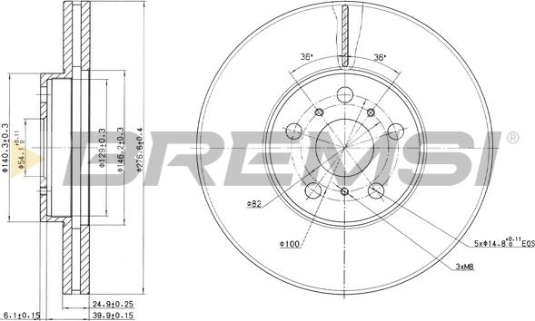 Bremsi CD6502V - Спирачен диск vvparts.bg