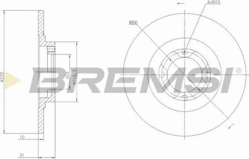 Bremsi CD6537S - Спирачен диск vvparts.bg