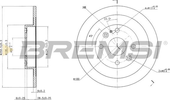 Bremsi CD6523S - Спирачен диск vvparts.bg