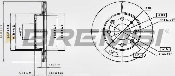 Bremsi CD6571V - Спирачен диск vvparts.bg