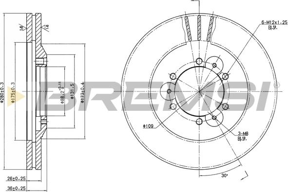 Bremsi CD6694V - Спирачен диск vvparts.bg