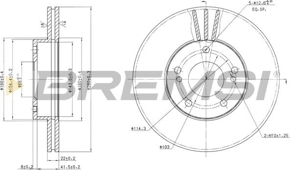 Bremsi CD6600V - Спирачен диск vvparts.bg