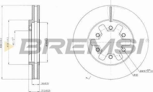 Bremsi CD6601V - Спирачен диск vvparts.bg