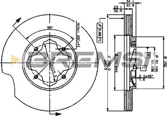 Bremsi CD6619V - Спирачен диск vvparts.bg