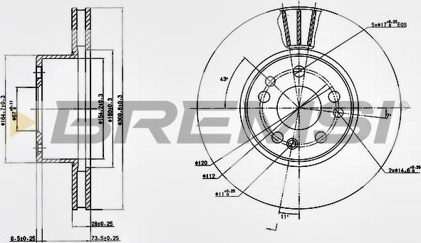 Bremsi CD6613V - Спирачен диск vvparts.bg