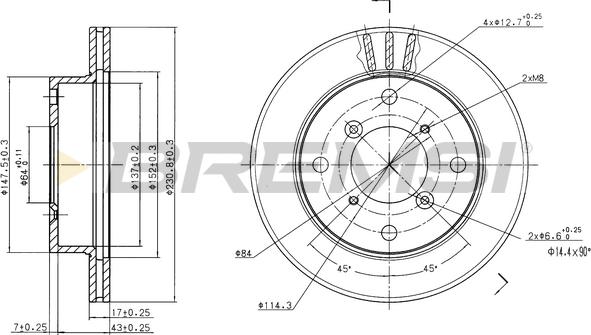 Bremsi CD6623V - Спирачен диск vvparts.bg