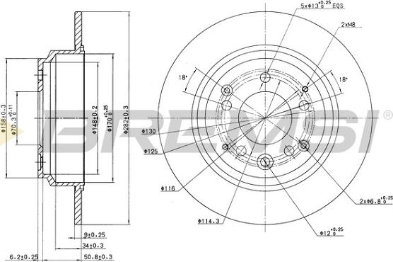 Bremsi CD6672S - Спирачен диск vvparts.bg