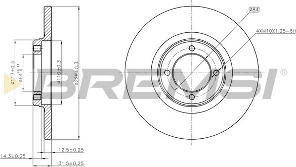 Bremsi CD6049S - Спирачен диск vvparts.bg