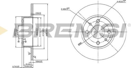 Bremsi CD6066S - Спирачен диск vvparts.bg