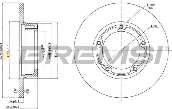 Bremsi CD6061S - Спирачен диск vvparts.bg