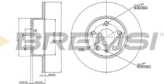 Bremsi CD6067S - Спирачен диск vvparts.bg