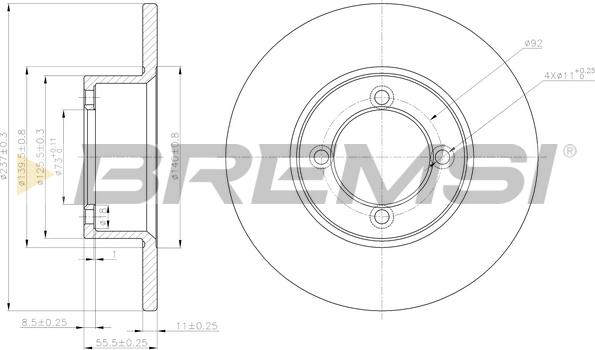 Bremsi CD6001S - Спирачен диск vvparts.bg