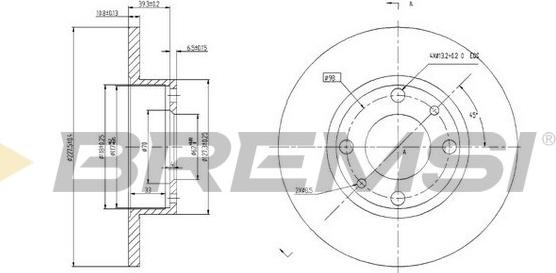 Bremsi CD6083S - Спирачен диск vvparts.bg