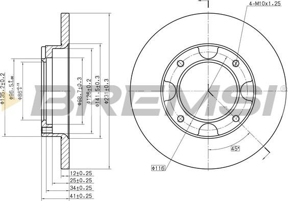 Bremsi CD6087S - Спирачен диск vvparts.bg