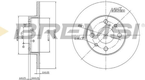 Bremsi CD6140S - Спирачен диск vvparts.bg