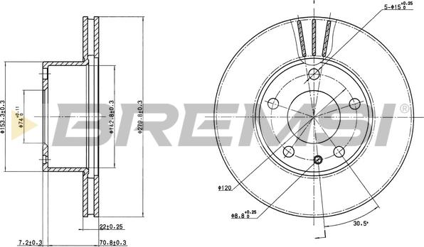 Bremsi CD6166V - Спирачен диск vvparts.bg