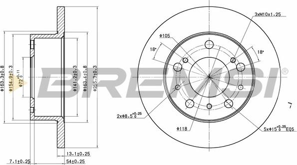 Bremsi CD6117S - Спирачен диск vvparts.bg