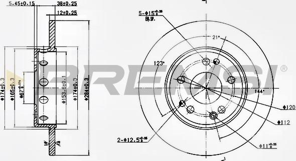 Bremsi CD6124S - Спирачен диск vvparts.bg