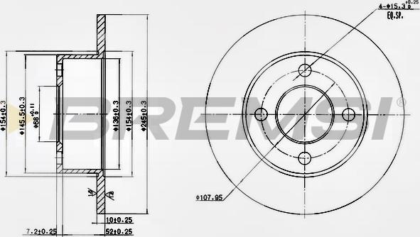 Bremsi CD6128S - Спирачен диск vvparts.bg