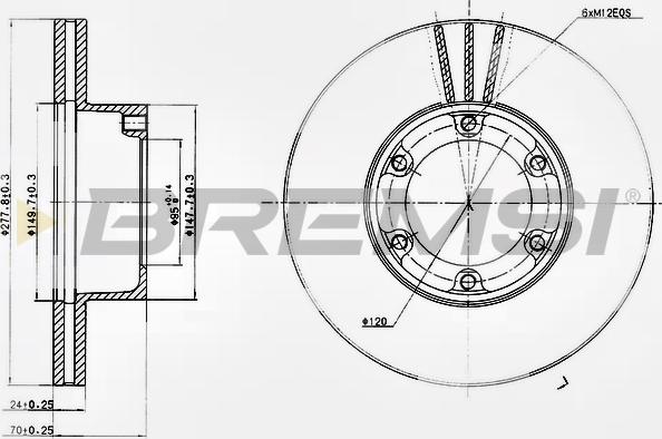 Bremsi CD6172V - Спирачен диск vvparts.bg