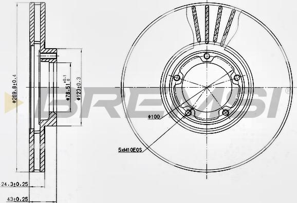 Bremsi CD6849V - Спирачен диск vvparts.bg