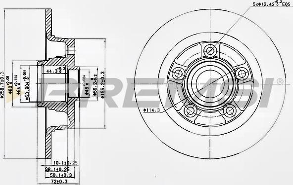 Bremsi CD6855S - Спирачен диск vvparts.bg