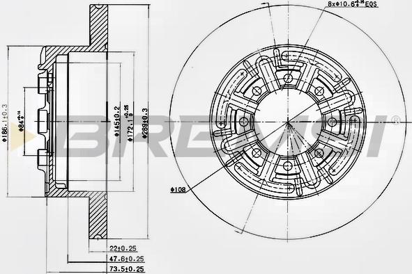 Bremsi CD6858S - Спирачен диск vvparts.bg