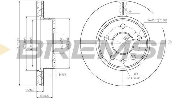 Bremsi CD6860V - Спирачен диск vvparts.bg