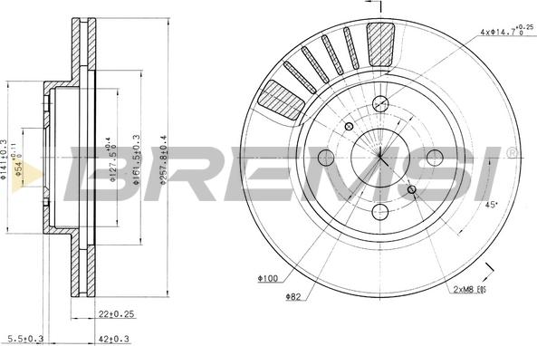 Bremsi CD6881V - Спирачен диск vvparts.bg