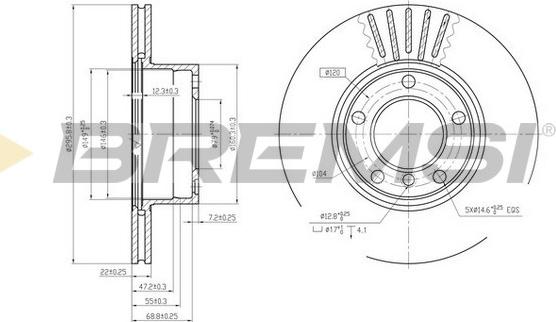 Bremsi CD6834V - Спирачен диск vvparts.bg