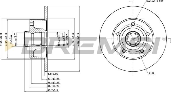 Bremsi CD6830S - Спирачен диск vvparts.bg