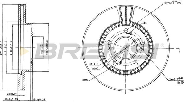 Bremsi CD6829V - Спирачен диск vvparts.bg