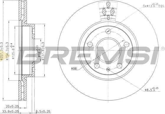 Bremsi CD6827V - Спирачен диск vvparts.bg