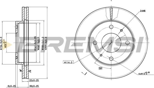 Bremsi CD6390V - Спирачен диск vvparts.bg