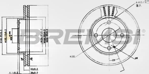 Bremsi CD6393V - Спирачен диск vvparts.bg