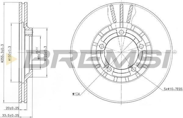 Bremsi CD6349V - Спирачен диск vvparts.bg