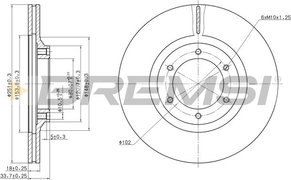 Bremsi CD6356V - Спирачен диск vvparts.bg