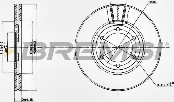 Bremsi CD6357V - Спирачен диск vvparts.bg