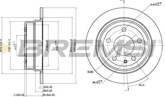 Bremsi CD6303S - Спирачен диск vvparts.bg