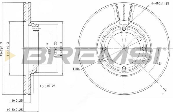 Bremsi CD6389V - Спирачен диск vvparts.bg