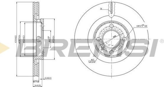 Bremsi CD6339V - Спирачен диск vvparts.bg