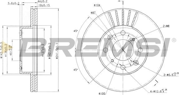 Bremsi CD6294V - Спирачен диск vvparts.bg