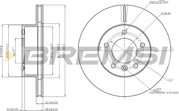 Bremsi CD6295V - Спирачен диск vvparts.bg