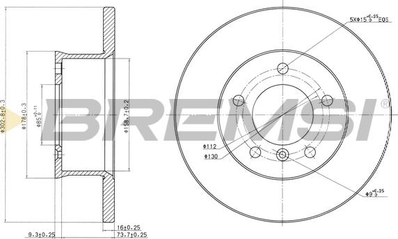 Bremsi CD6250S - Спирачен диск vvparts.bg