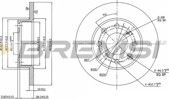 Bremsi CD6203S - Спирачен диск vvparts.bg